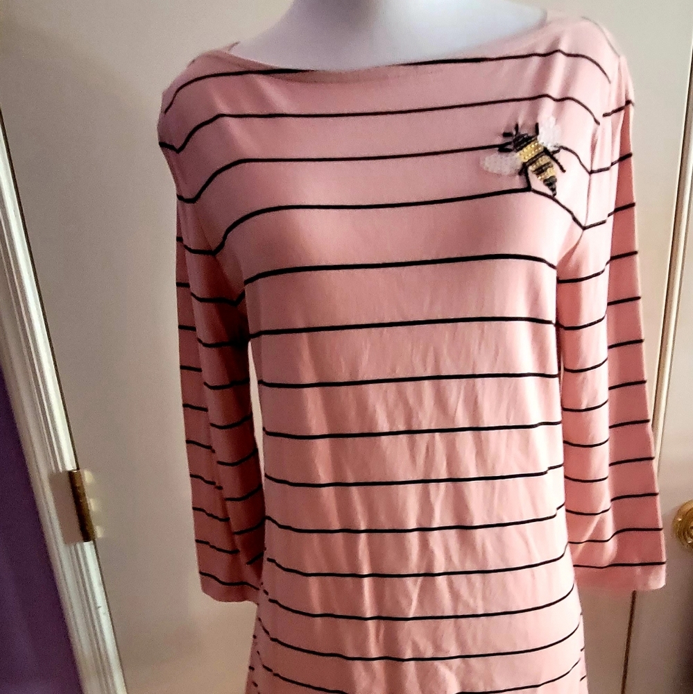 A New Day ( Target ) Pastel pink & Black, Bubble Bee Embellishment Shirt .Size M